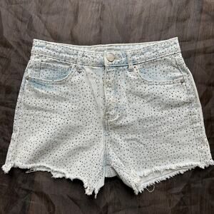Copper Flash Silver Studded Light Wash Shorts Size 4